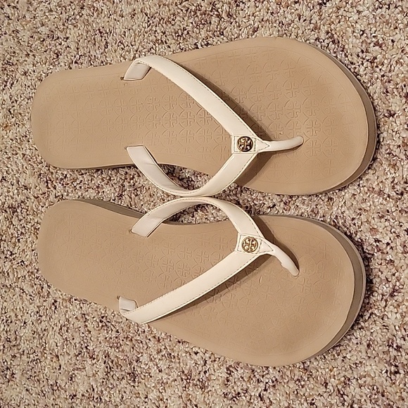Tory Burch Shoes - Tory Burch white flip flops sz 10
